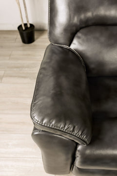 Josias Dark Gray Leatherette Loveseat - Ornate Home