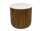 Josie Pottery Brown/Marble Round End Table - Ornate Home