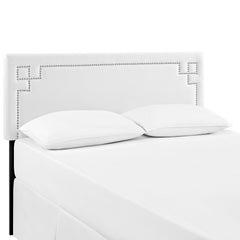 Josie White Upholstered Vinyl Queen Headboard - Ornate Home