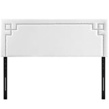 Josie White Upholstered Vinyl Queen Headboard - Ornate Home