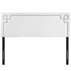 Josie White Upholstered Vinyl Queen Headboard - Ornate Home