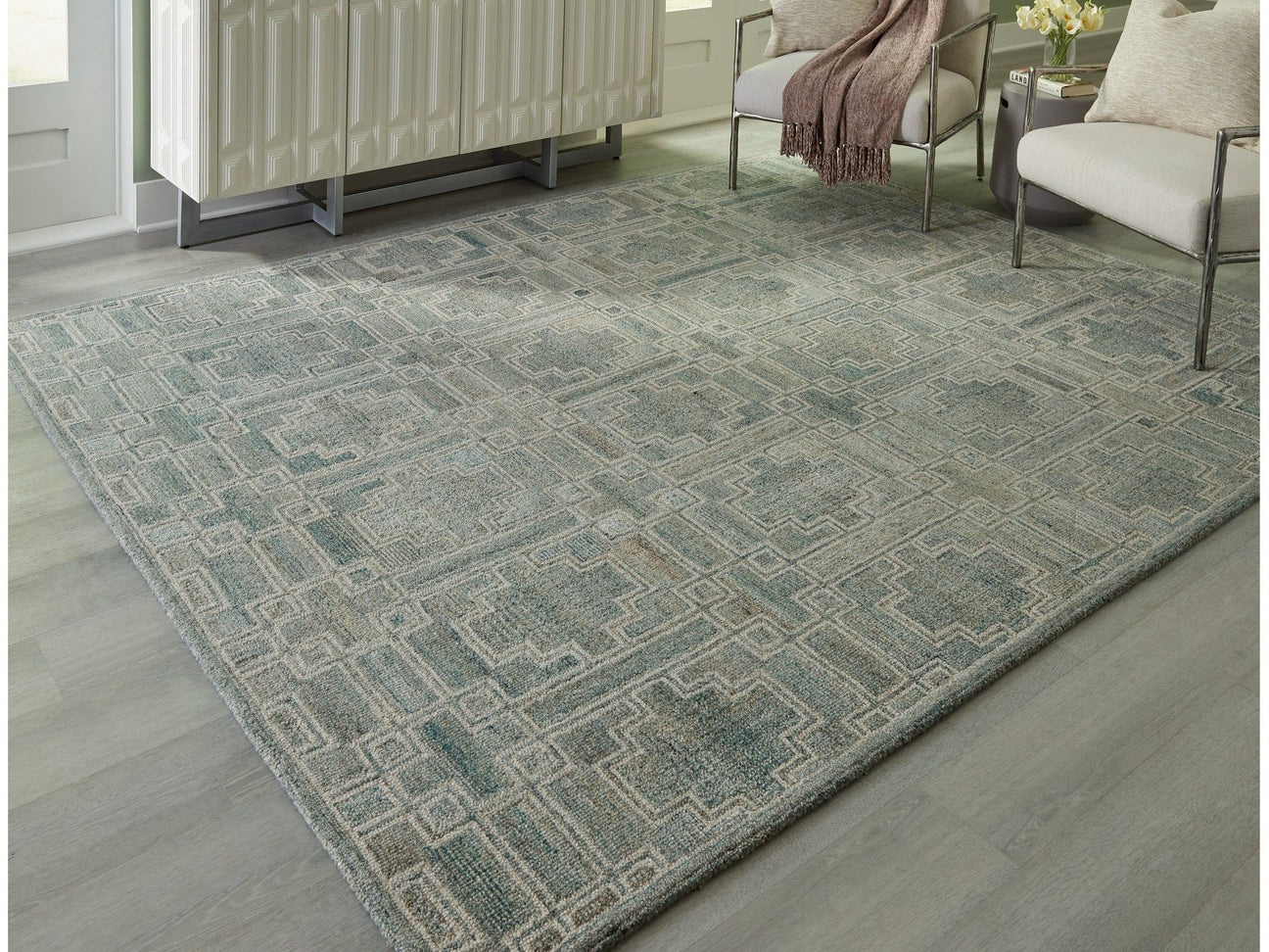Jossland Green/Ivory Large Rug (Online Special Price) - Ornate Home
