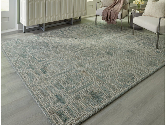 Jossland Green/Ivory Large Rug - Ornate Home
