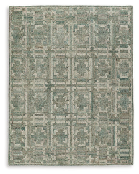 Jossland Green/Ivory Large Rug - Ornate Home