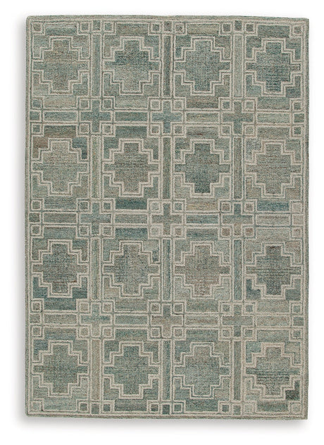 Jossland Green/Ivory Medium Rug - Ornate Home