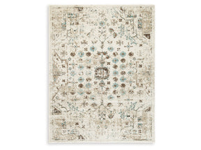 Jossler Ivory/Brown/Teal 5' x 7' Rug (Online Special Price) - Ornate Home