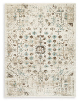 Jossler Ivory/Brown/Teal 5' x 7' Rug - Ornate Home