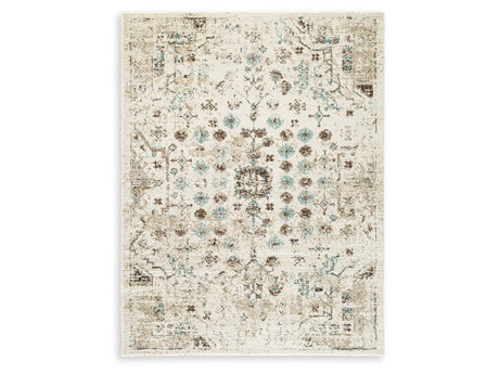 Jossler Ivory/Brown/Teal 8' x 10' Rug - Ornate Home
