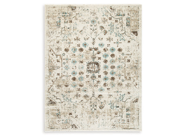 Jossler Ivory/Brown/Teal 8' x 10' Rug - Ornate Home