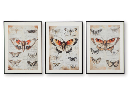 Jossletts Orange/Black/Ivory Wall Art Set (Set of 3) (Online Special Price) - Ornate Home