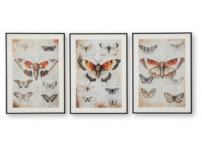 Jossletts Orange/Black/Ivory Wall Art Set (Set of 3) - Ornate Home