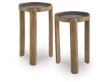 Jossor Light Brown Accent Table Set (Set of 2) (Online Special Price) - Ornate Home