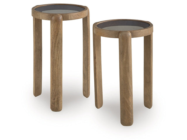 Jossor Light Brown Accent Table Set (Set of 2) (Online Special Price) - Ornate Home