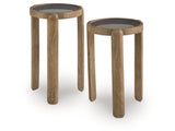 Jossor Light Brown Accent Table Set (Set of 2) - Ornate Home