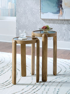 Jossor Light Brown Accent Table Set (Set of 2) - Ornate Home