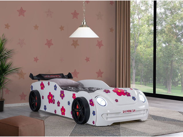 Jourley White Car Bed - Ornate Home