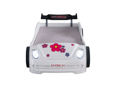 Jourley White Car Bed - Ornate Home
