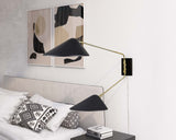 Journey Black 2-Light Swing Arm Wall Sconce - Ornate Home