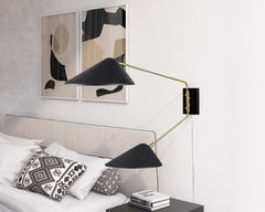 Journey Black 2-Light Swing Arm Wall Sconce - Ornate Home