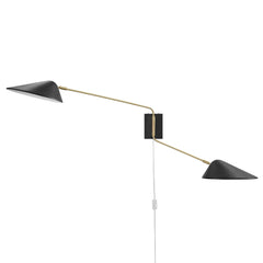 Journey Black 2-Light Swing Arm Wall Sconce - Ornate Home
