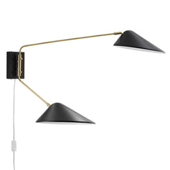 Journey Black 2-Light Swing Arm Wall Sconce - Ornate Home