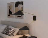 Journey Black 2-Light Swing Arm Wall Sconce - Ornate Home