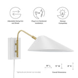 Journey White 7" Swing Arm Wall Sconce - Ornate Home