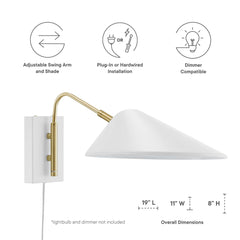 Journey White 7" Swing Arm Wall Sconce - Ornate Home