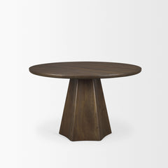 Jovani Dark Brown 48" Round Pedestal Dining Table - Ornate Home