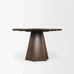 Jovani Dark Brown 48" Round Pedestal Dining Table - Ornate Home
