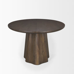 Jovani Dark Brown Oval Pedestal Dining Table - Ornate Home
