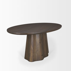 Jovani Dark Brown Oval Pedestal Dining Table - Ornate Home