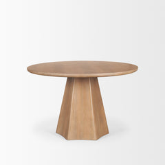 Jovani Light Brown 48" Round Pedestal Dining Table - Ornate Home