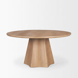 Jovani Light Brown 60" Round Pedestal Dining Table - Ornate Home