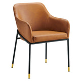 Jovi Black/Tan Vegan Leather Dining Chair - Ornate Home
