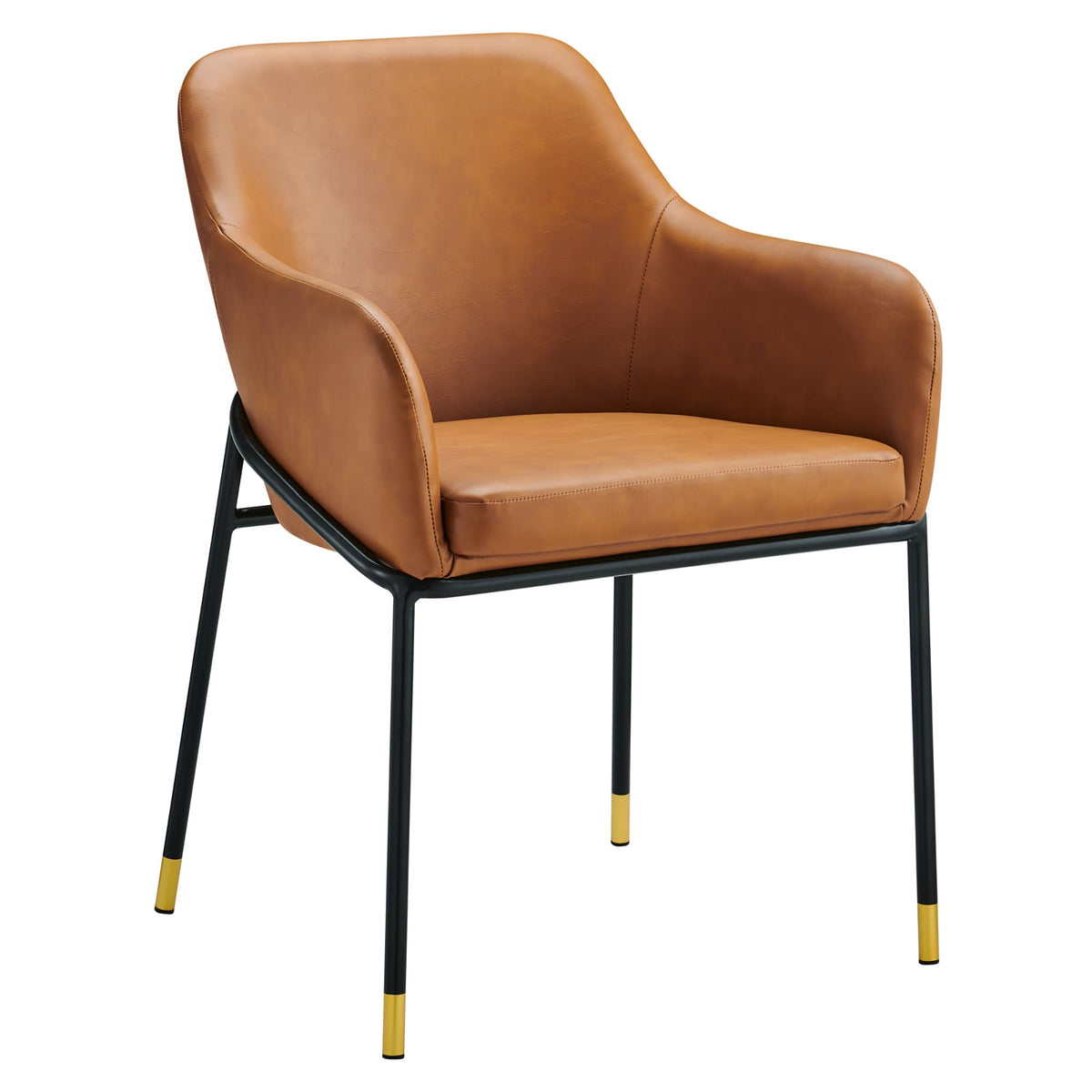 Jovi Black/Tan Vegan Leather Dining Chair - Ornate Home