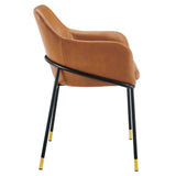 Jovi Black/Tan Vegan Leather Dining Chair - Ornate Home