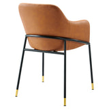 Jovi Black/Tan Vegan Leather Dining Chair - Ornate Home