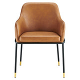 Jovi Black/Tan Vegan Leather Dining Chair - Ornate Home