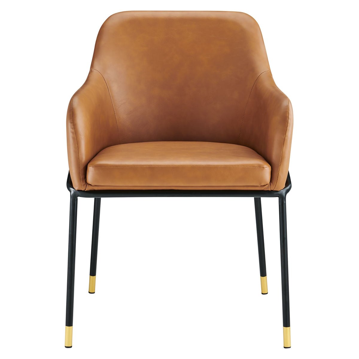 Jovi Black/Tan Vegan Leather Dining Chair - Ornate Home