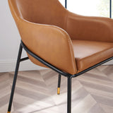 Jovi Black/Tan Vegan Leather Dining Chair - Ornate Home
