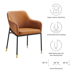 Jovi Black/Tan Vegan Leather Dining Chair (Set of 2) - Ornate Home