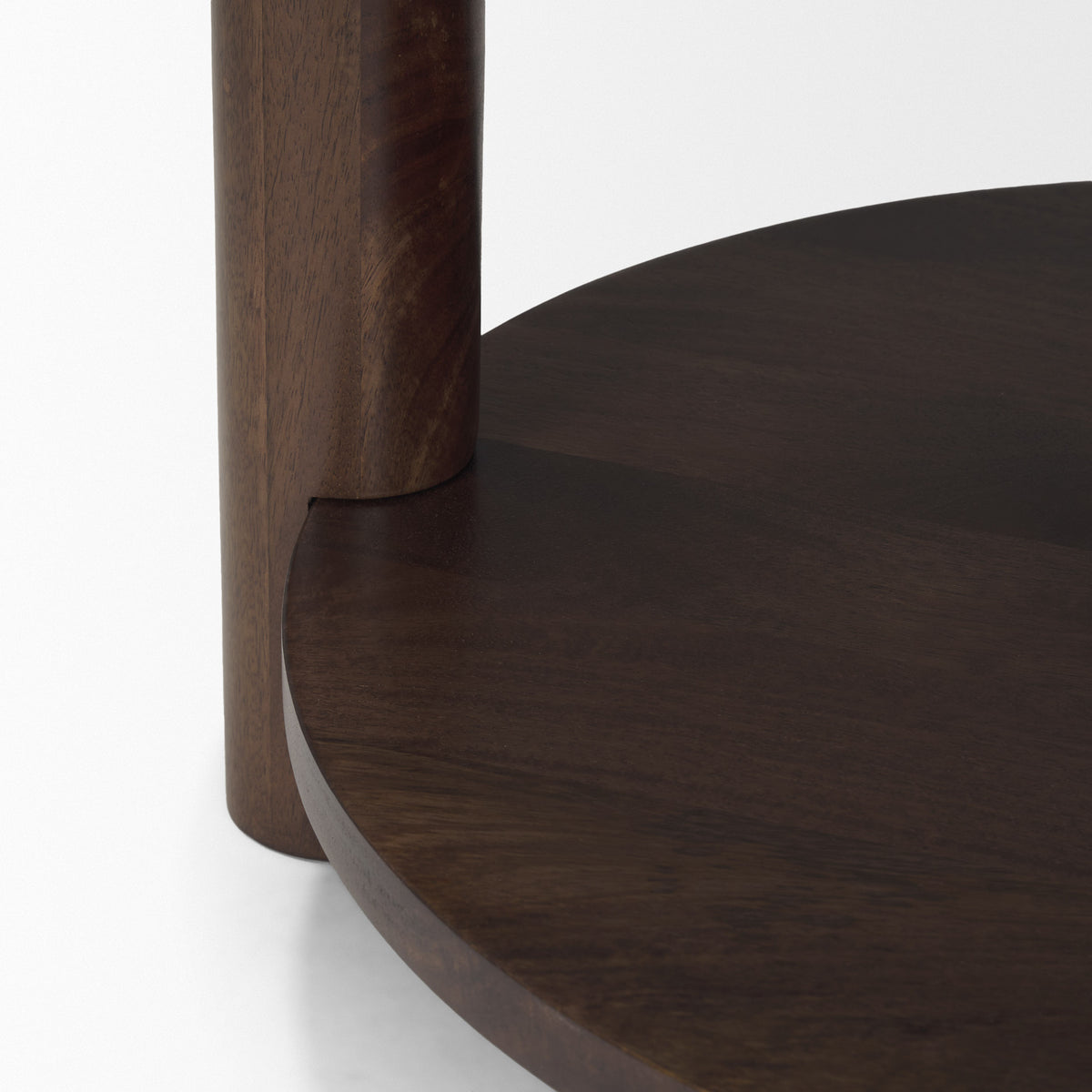 Jovia Brown/Cappuccino Mango Wood Marble Round Side Table - Ornate Home