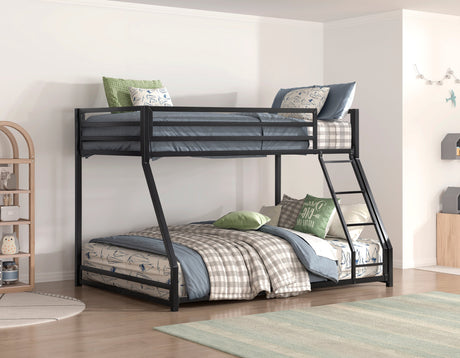 Jovie Black Metal Twin/Full Bunk Bed - Ornate Home