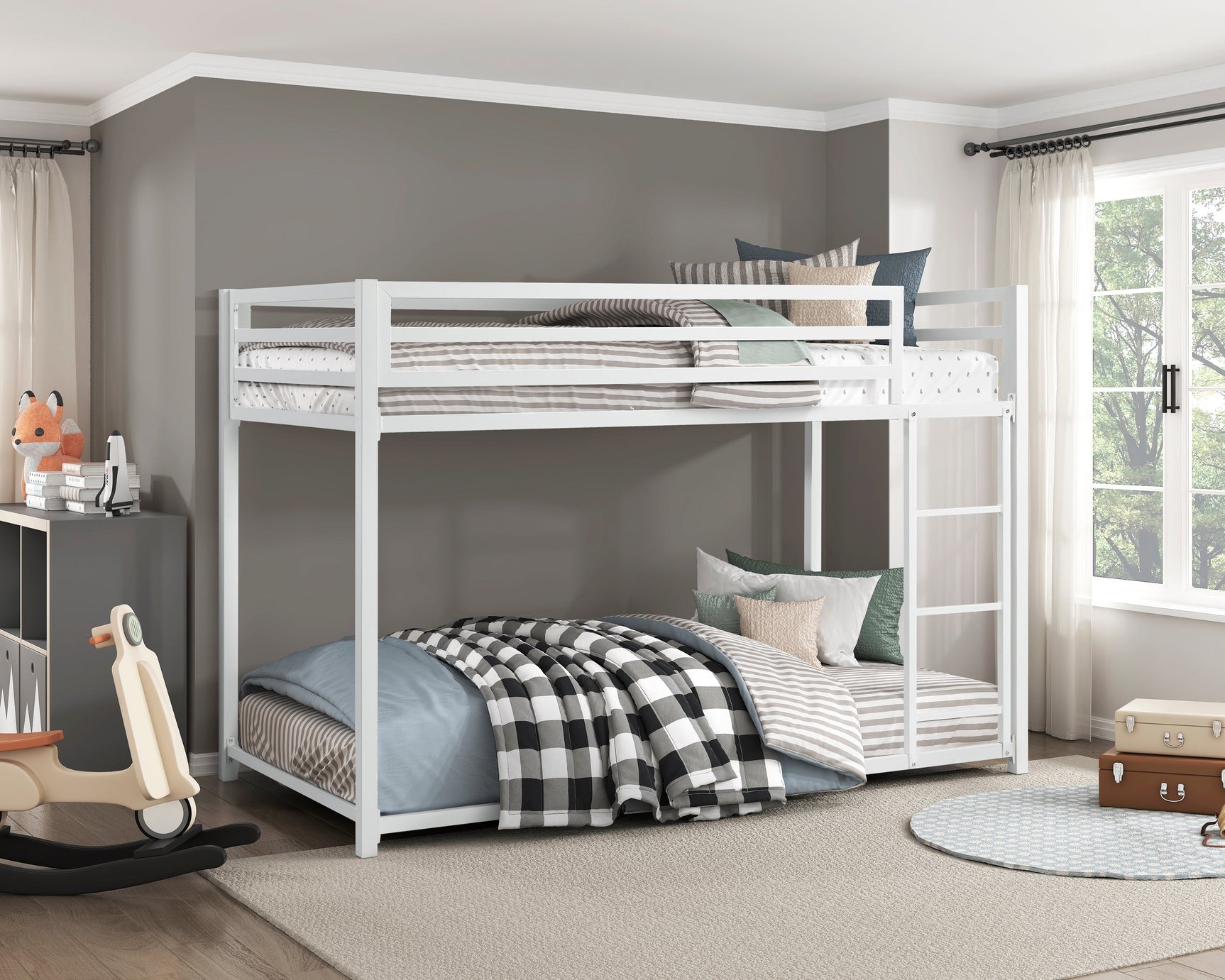 Jovie White Metal Twin/Twin Bunk Bed - Ornate Home