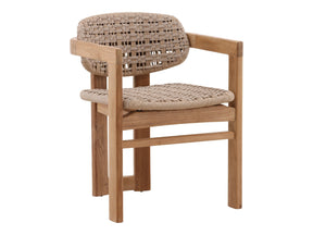 Jovita Beige/Natural Outdoor Dining Chair - Ornate Home