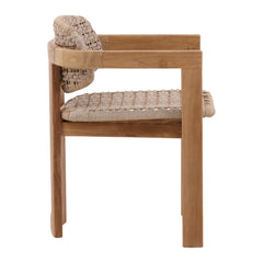 Jovita Beige/Natural Outdoor Dining Chair - Ornate Home
