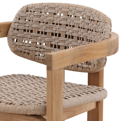 Jovita Beige/Natural Outdoor Dining Chair - Ornate Home