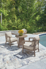 Joy Lagoon Beige Chairs w/CUSH/Table Set (Set of 3) - Ornate Home