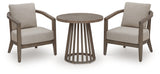 Joy Lagoon Beige Chairs w/CUSH/Table Set (Set of 3) - Ornate Home